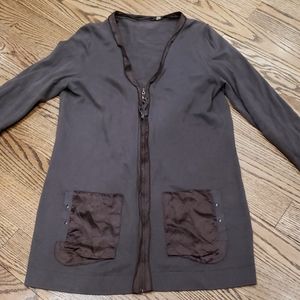 Tahari zip up cardigan